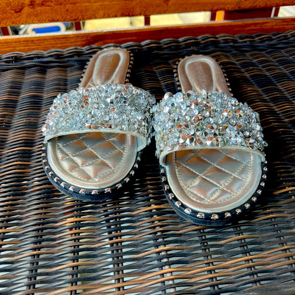 Beautiful studded slip on sandals